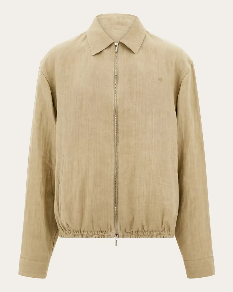 Ferragamo Herren Blouson aus reinem Leinen Beige Beige