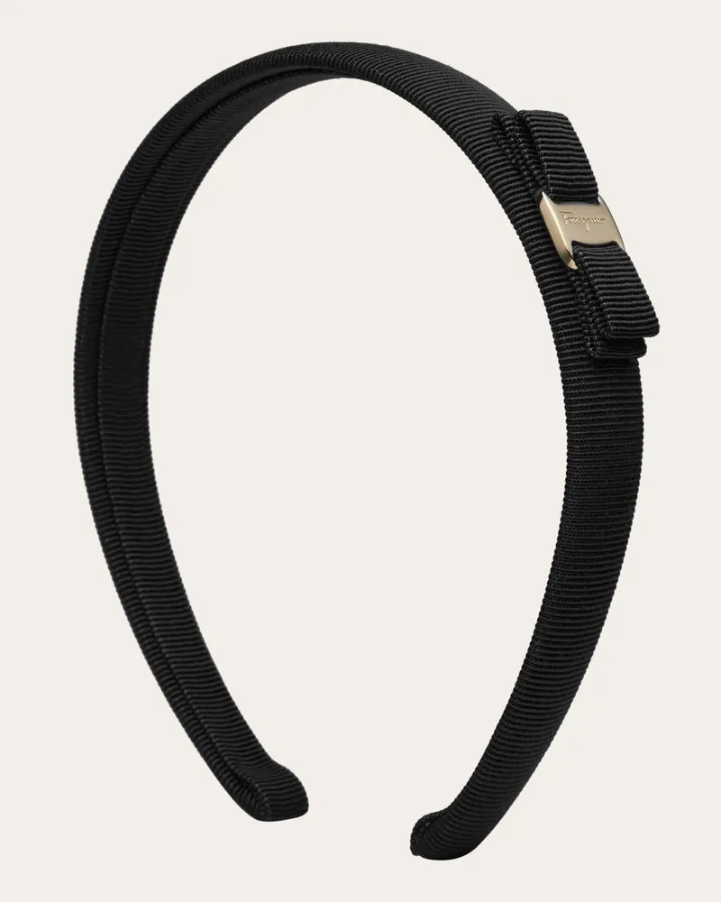Ferragamo Damen Haarreifen mit Vara-Schleife Schwarz Schwarz