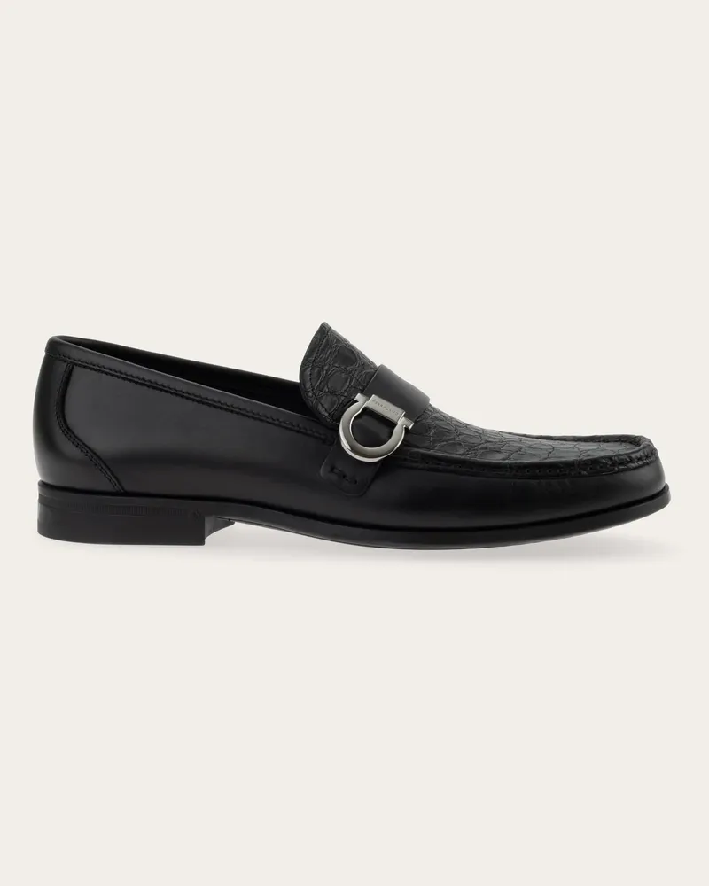 Ferragamo Herren Loafer mit Gancini-Ornament Schwarz Größe Schwarz