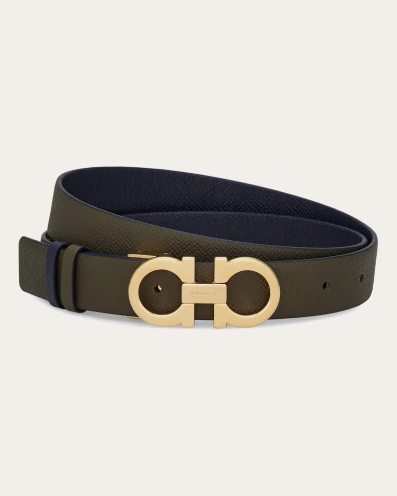 Ferragamo Damen Verstellbarer Gancini Wendegürtel Grün Grün