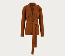 Damen Destrukturierter Blazer Braun