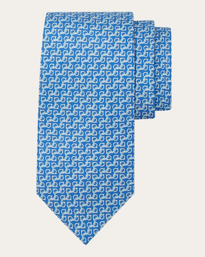 Ferragamo Seidenkrawatte mit Printmotiv Band Blau