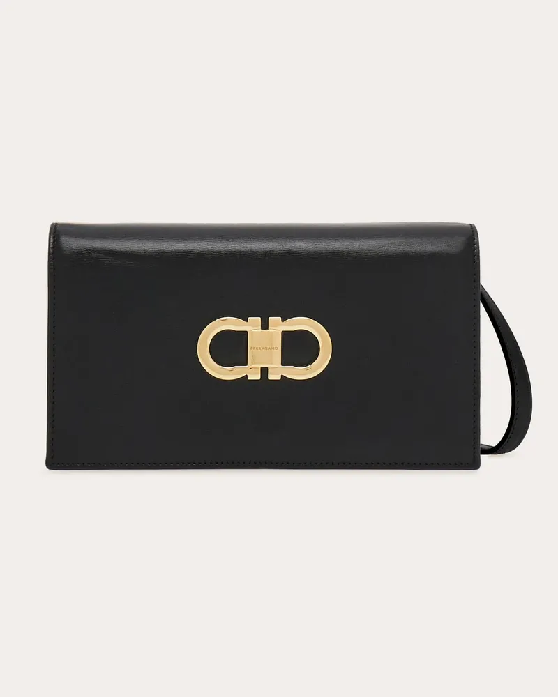 Ferragamo Damen Mini-bag mit Doppel-Gancini Schwarz Schwarz