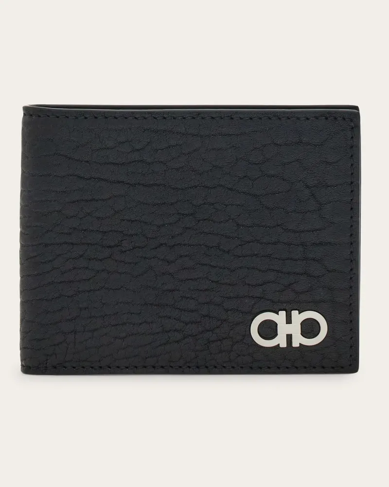 Ferragamo Herren Gancini Brieftasche Schwarz Schwarz