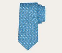 Herren Seidenkrawatte mit Hündchen-Print Blau