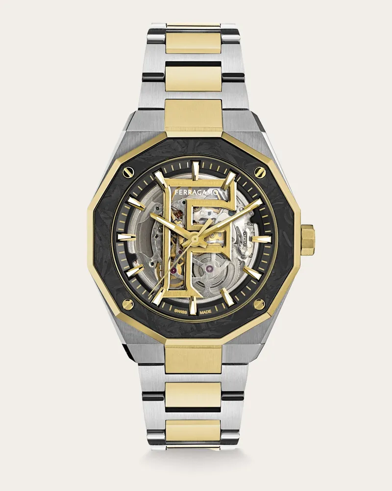 Ferragamo Herren Ferragamo Edge Skeleton Uhr Schwarz Schwarz