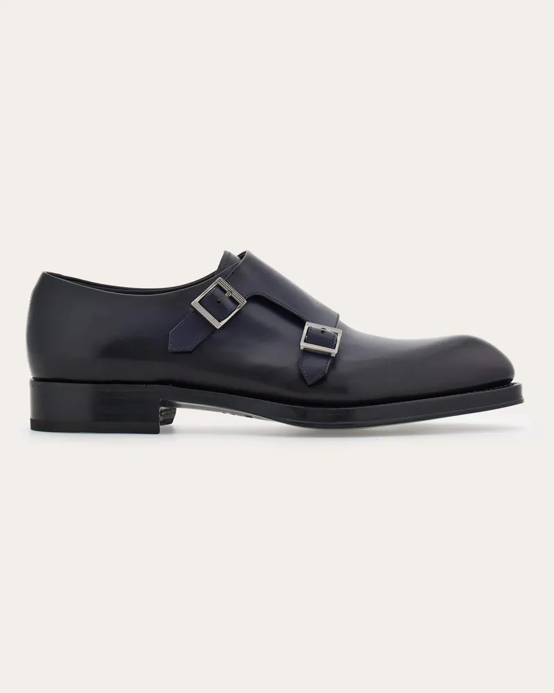 Ferragamo Herren Tramezza Double-Monk Blau Größe Blau