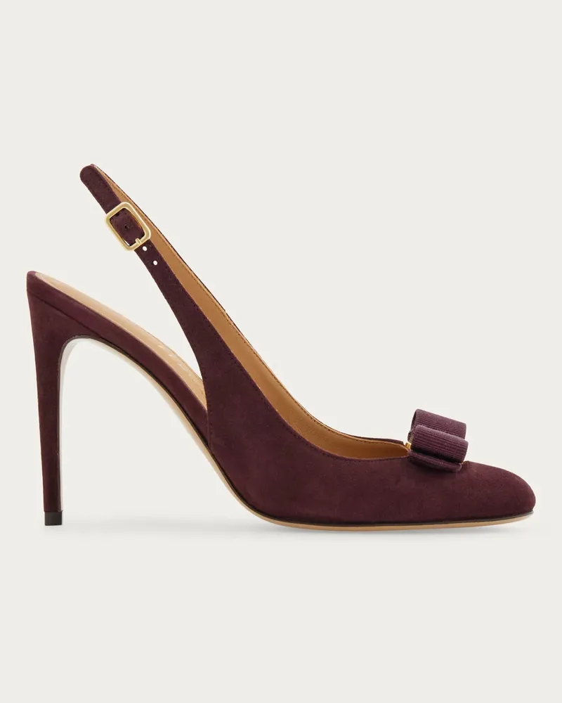 Ferragamo Damen Slingback mit Vara-Schleife Violett Größe Violett