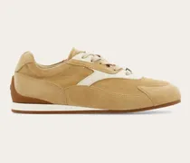 Herren Sneaker aus Veloursleder Beige Größe