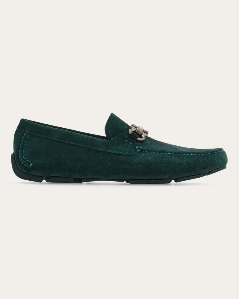 Ferragamo Herren Driver-Mokassin mit Gancini-Ornament Grün Größe Grün