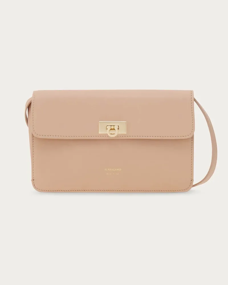 Ferragamo Damen Flache Gancini Minibag Rosa Rosa