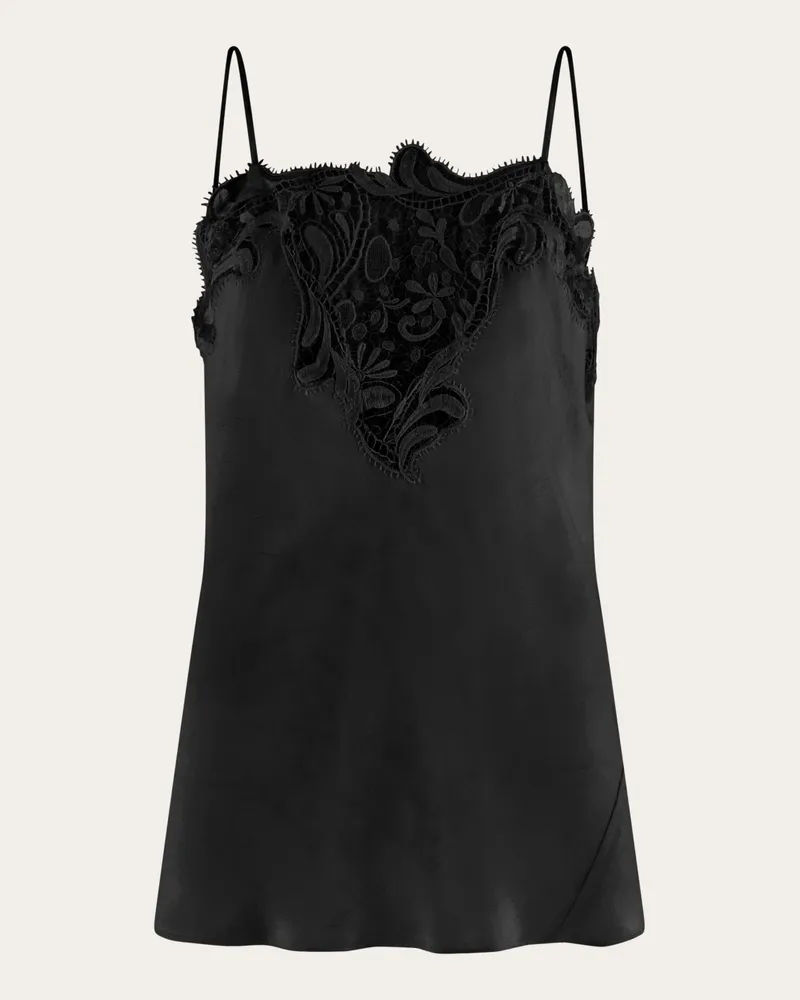 Ferragamo Damen Top mit Spitze Schwarz Schwarz