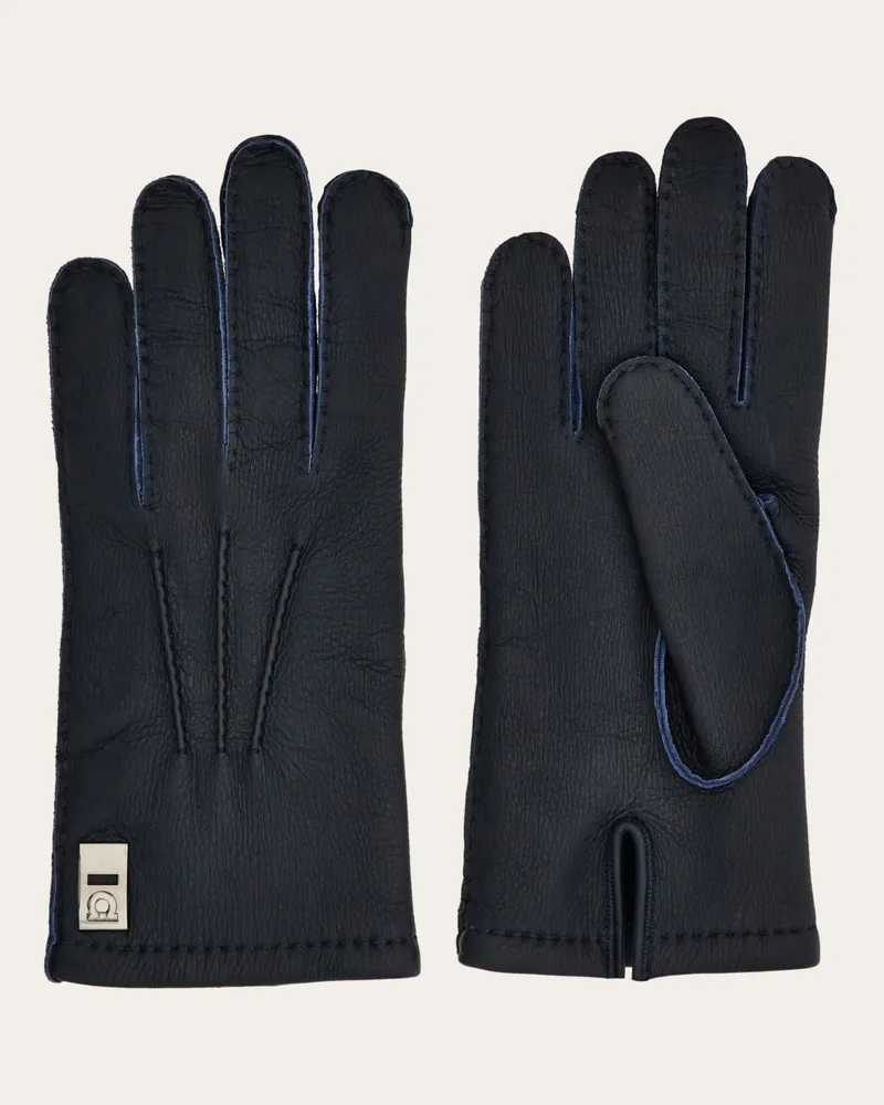 Ferragamo Herren Gefütterte Handschuhe Blau Blau