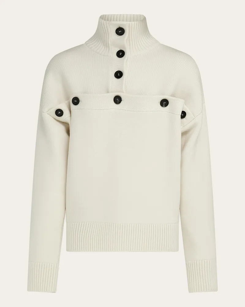 Ferragamo Damen Pullover mit-Knöpfen Beige Beige