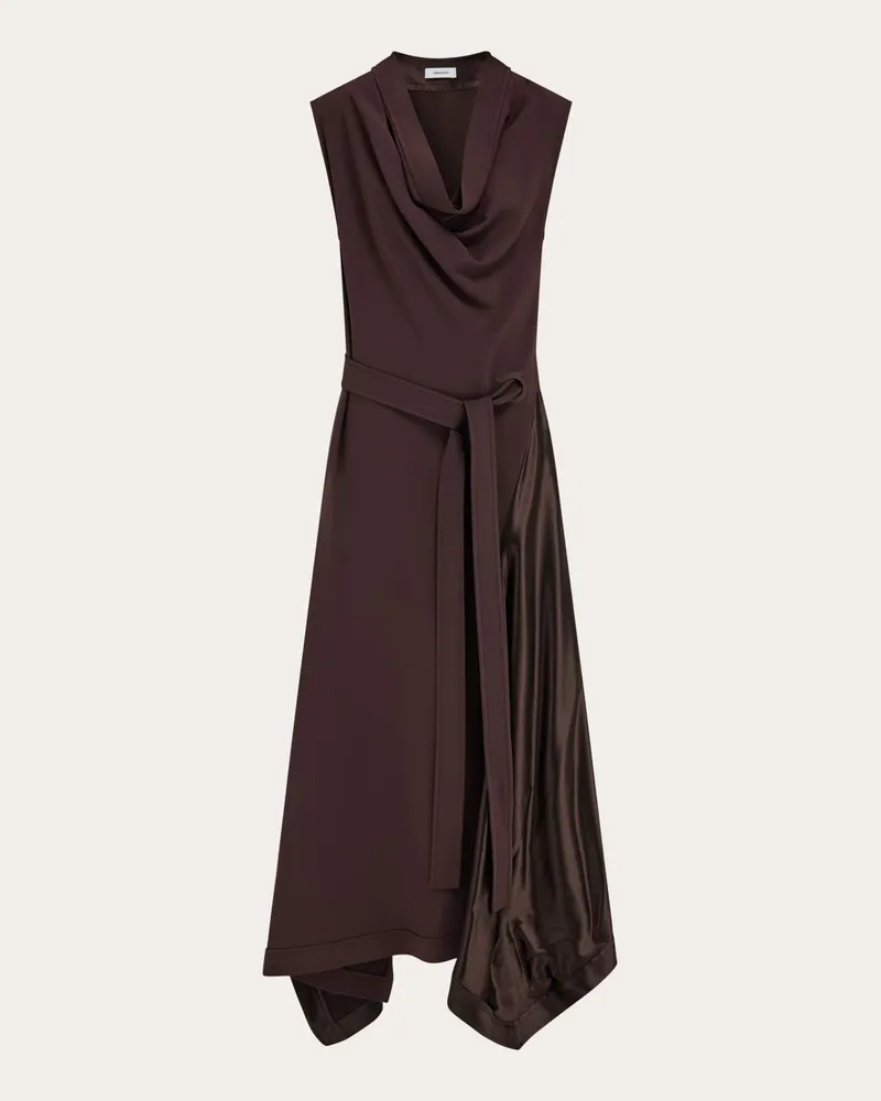 Ferragamo Damen Asymmetrisches Kleid Braun Braun