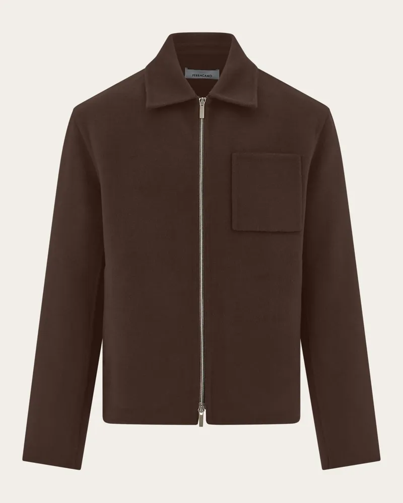 Ferragamo Herren Blouson aus Mischkaschmir Braun Braun
