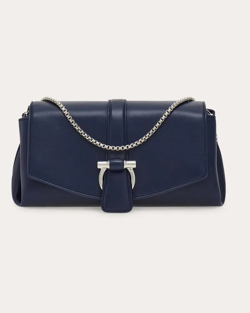 Ferragamo Damen Umhängetasche mit Klappe (XS) Blau Blau