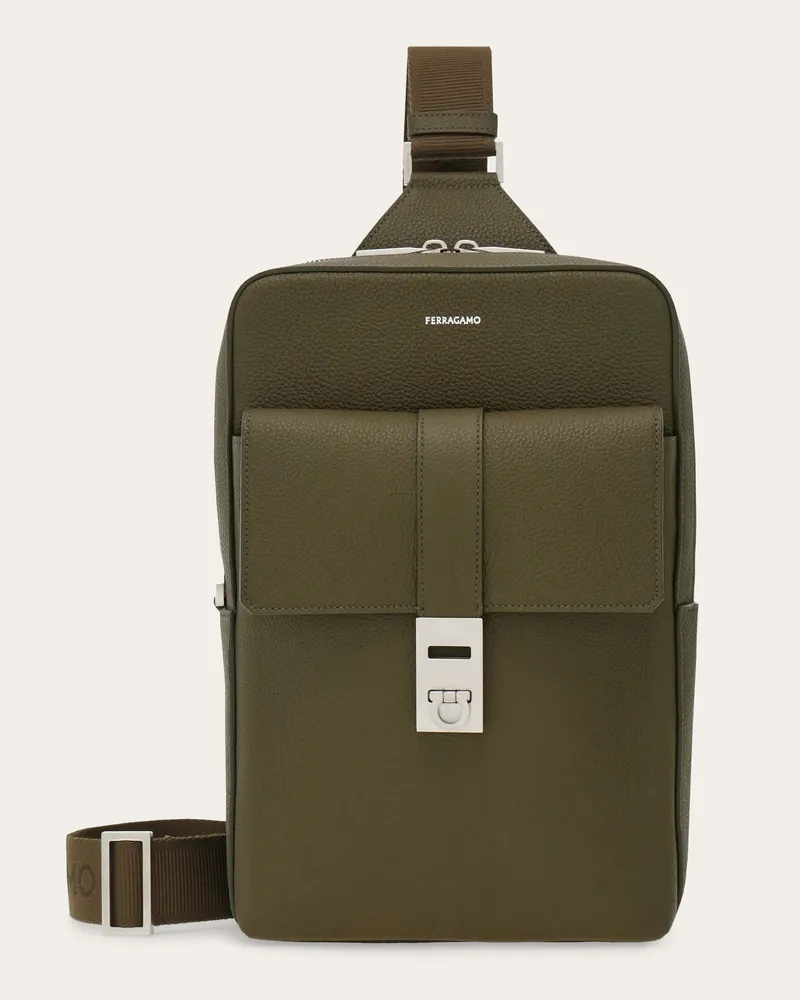 Ferragamo Herren Hug Einschulter-Tasche mit Schnalle Grün Grün