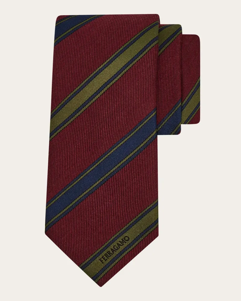 Ferragamo Herren Jacquard-Regimentskrawatte Rot Rot