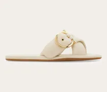 Damen Slide mit Gancini-Ornament Weiß Größe 5