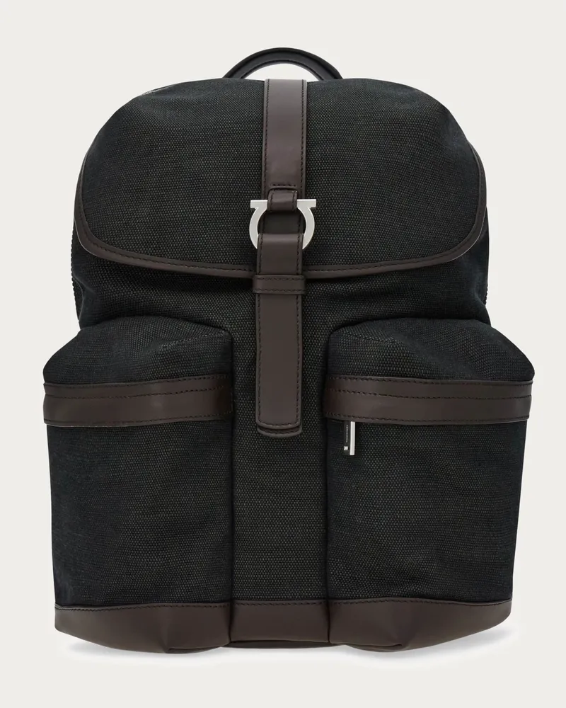 Ferragamo Herren Rucksack aus Canvas Grün Grün