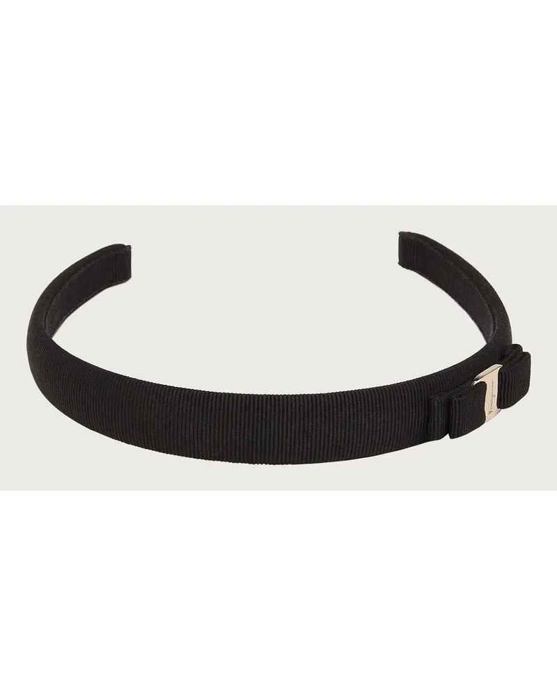Ferragamo Damen Haarreifen mit Vara-Schleife Schwarz Schwarz