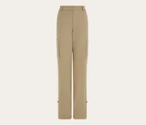 Damen Cargohose aus Mischseide Beige