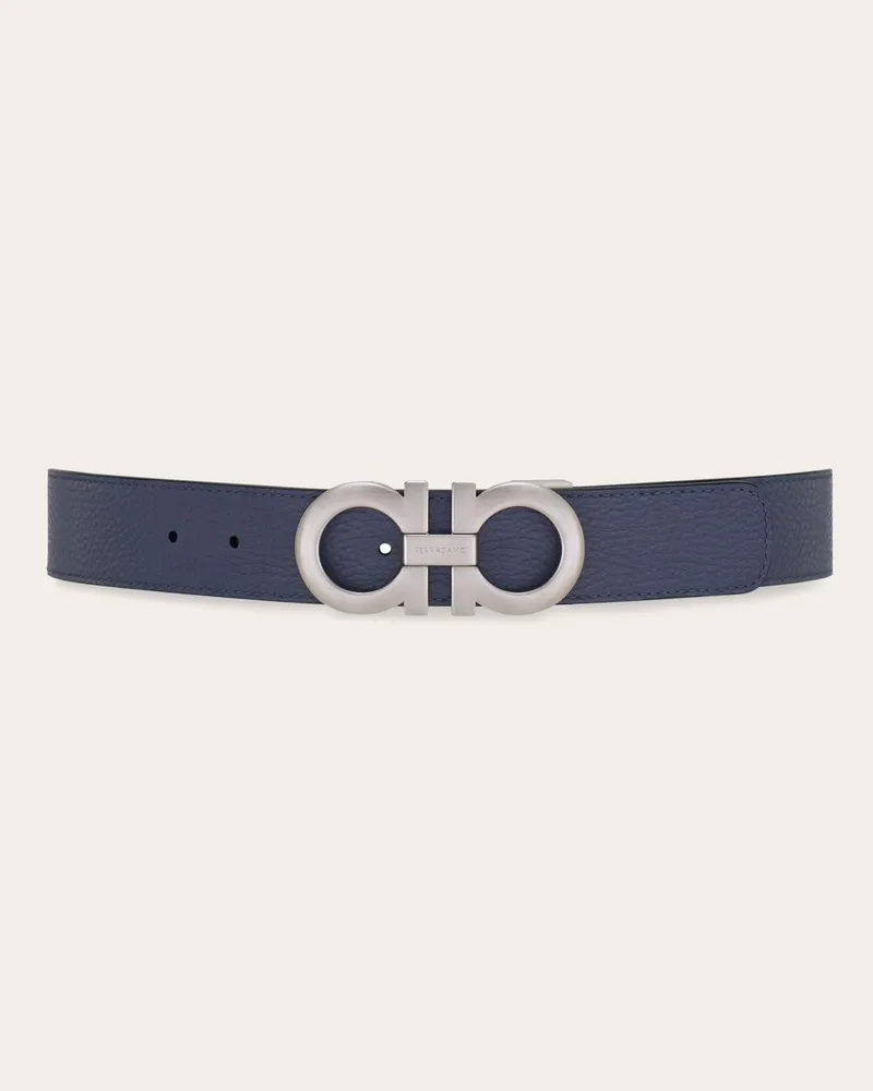 Ferragamo Herren Verstellbarer Gancini Wendegürtel Blau Blau