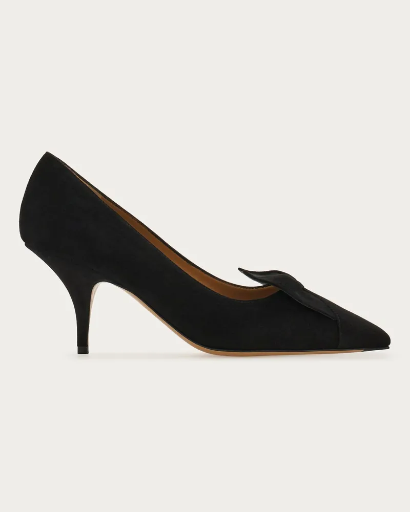 Ferragamo Damen Pumps soft mit Schleife Schwarz Größe Schwarz