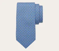 Herren Seidenkrawatte mit Tetris-Print Blau