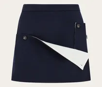 Damen Minirock mit Knöpfen Blau