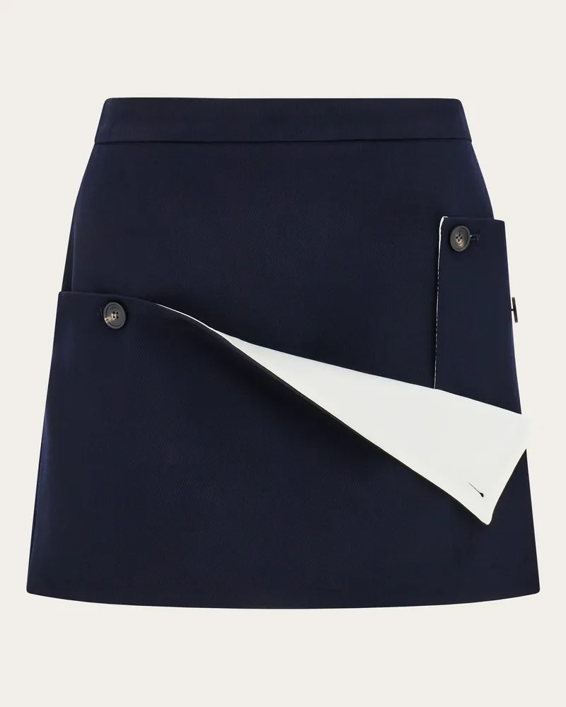 Ferragamo Damen Minirock mit Knöpfen Blau Blau