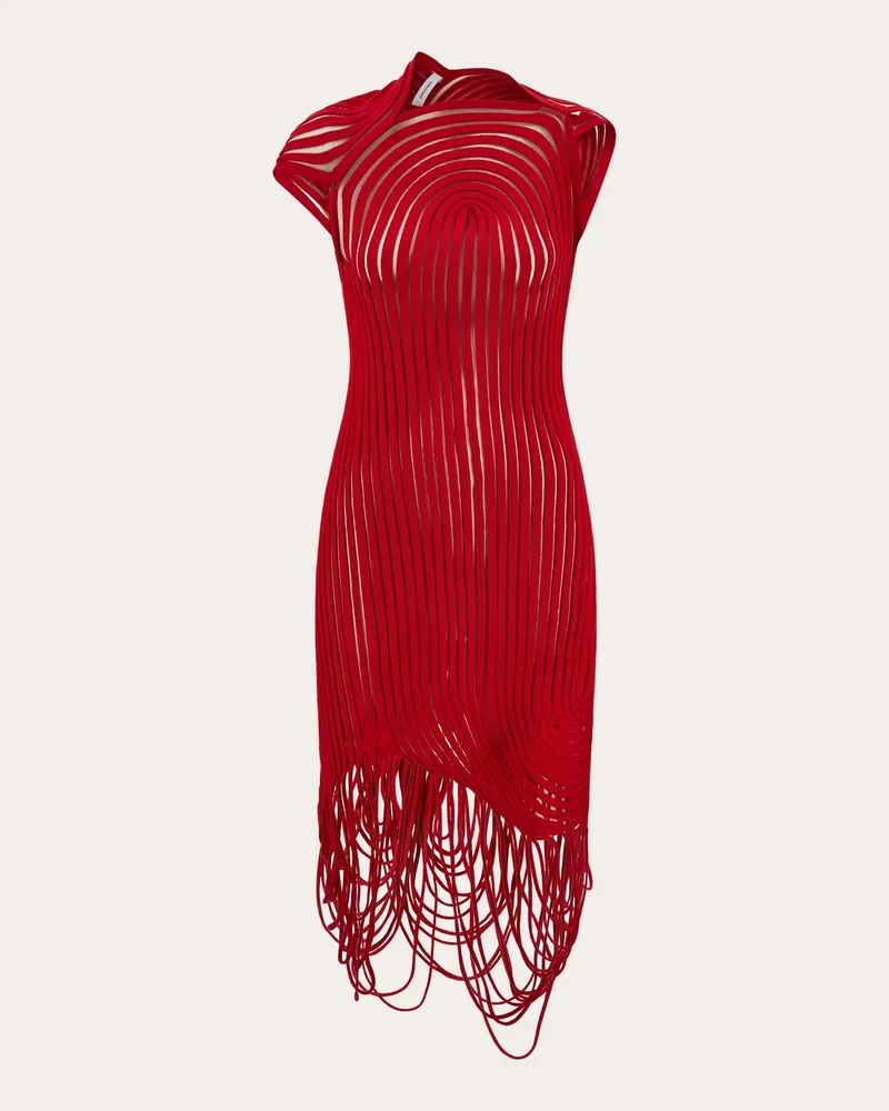 Ferragamo Damen Asymmetrisches Kleid Rot Rot