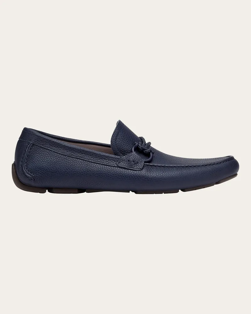 Ferragamo Herren Driver Mokassin mit Gancini-Element Blau Größe Blau