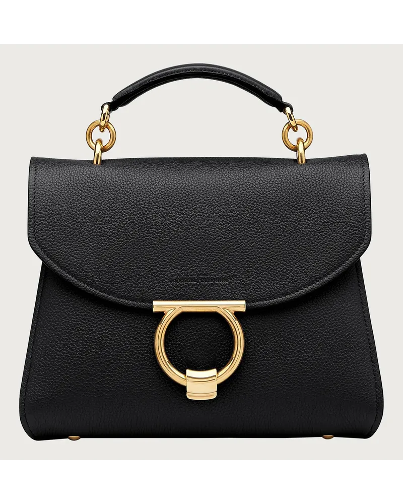 Ferragamo Damen Gancini-Handtasche Schwarz Schwarz