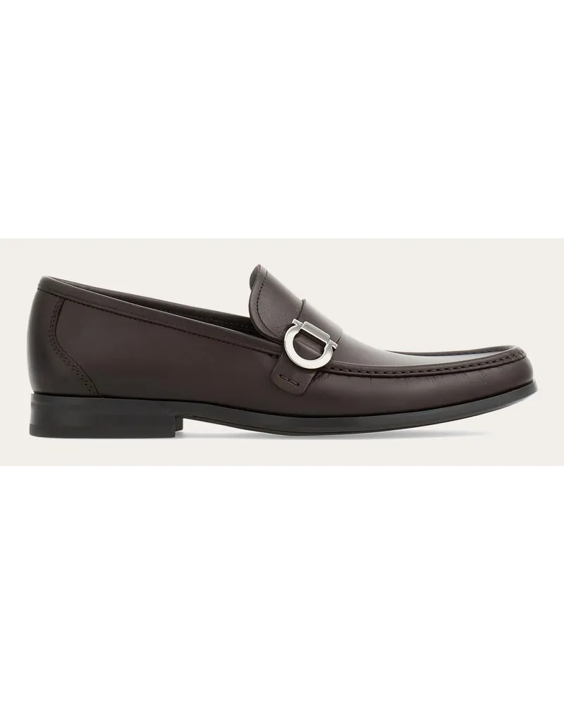 Ferragamo Herren Loafer in Mokassin-Machart mit Gancini-Ornament Braun Größe Braun