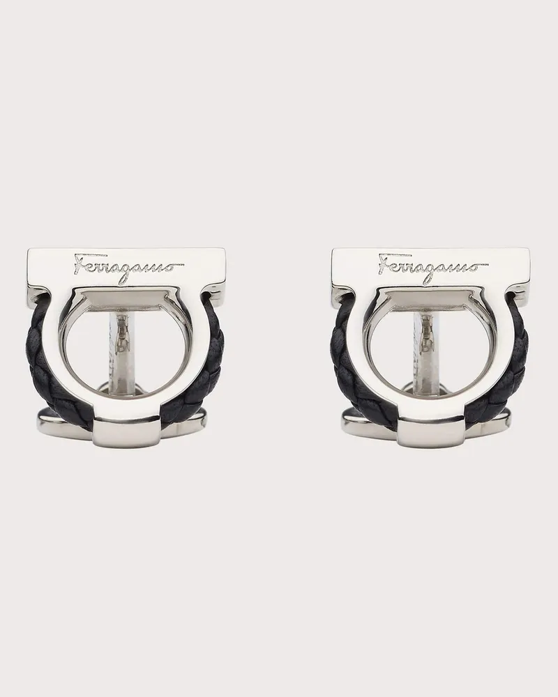 Ferragamo Herren Gancini-Manschettenknöpfe Schwarz Schwarz