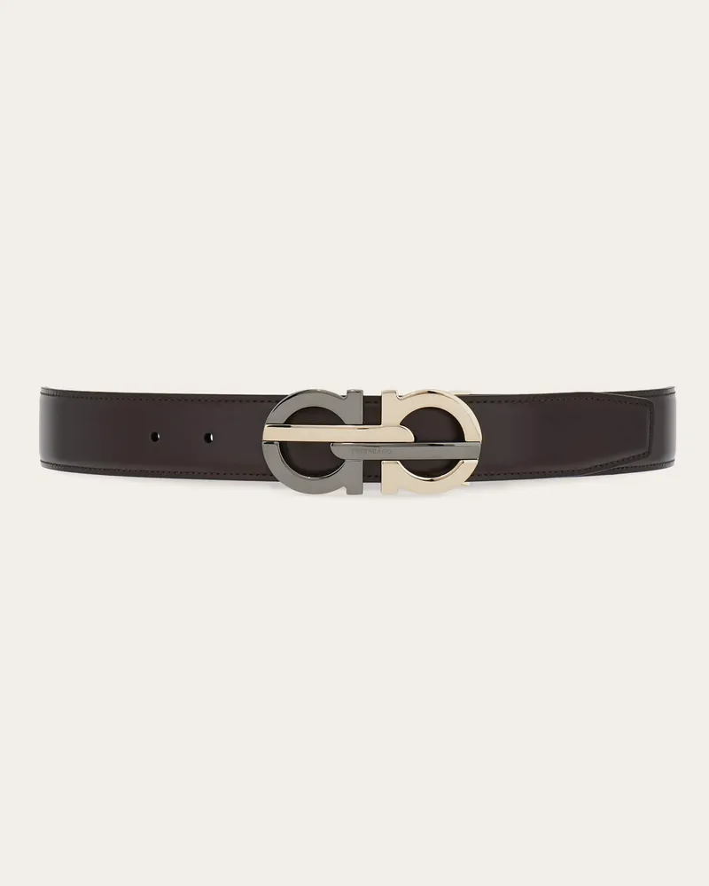 Ferragamo Herren Verstellbarer Gancini Wendegürtel Braun Braun