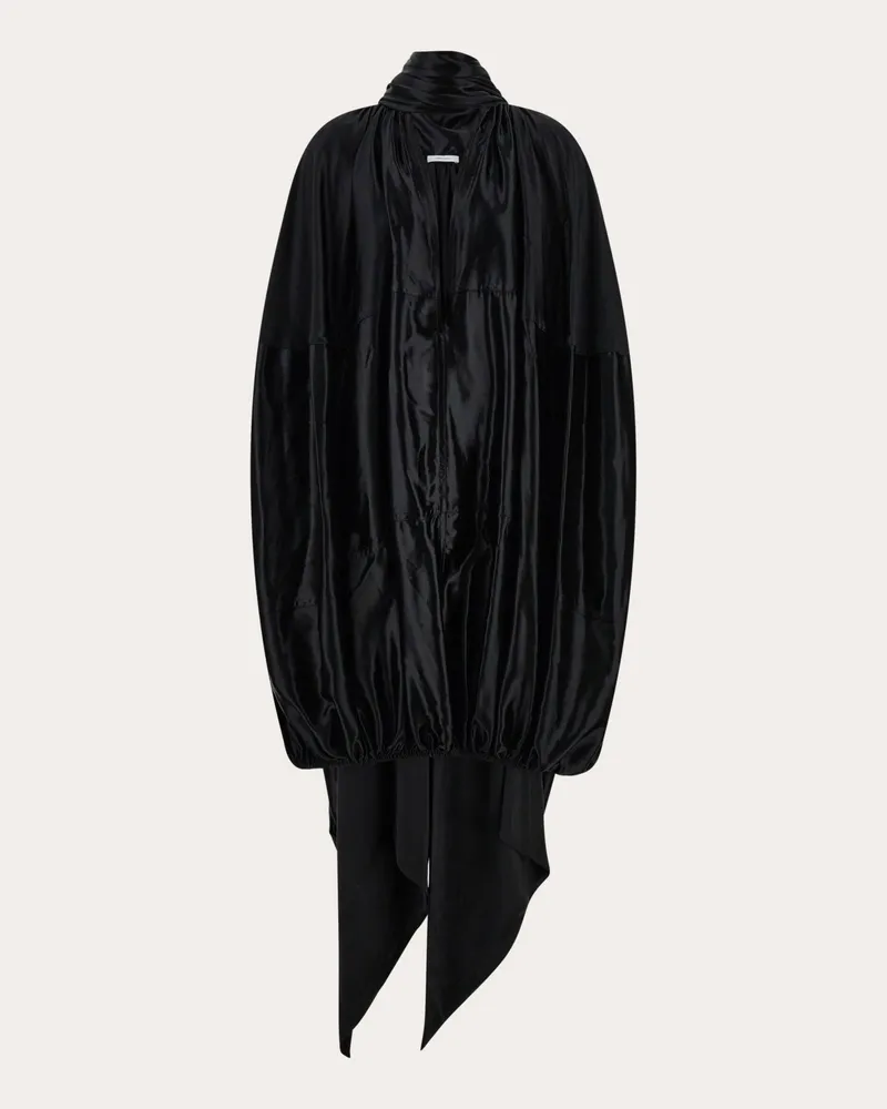 Ferragamo Damen Satinkleid Schwarz Schwarz
