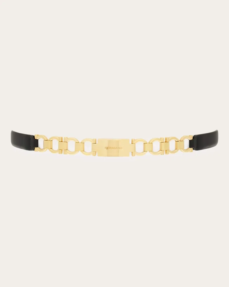 Ferragamo Damen Erweiterbarer Gancini Schmuckgürtel Schwarz Schwarz
