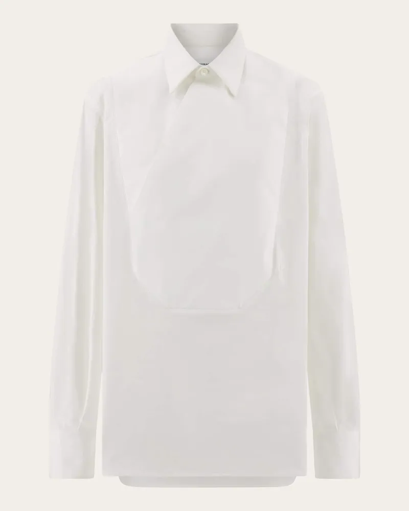 Ferragamo Damen Langärmliges Smokinghemd Weiß Weiß