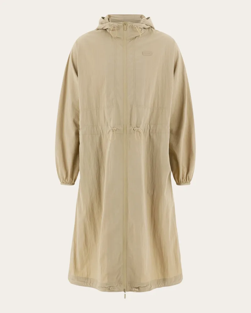 Ferragamo Damen Technischer Parka mit Kapuze Beige Braun