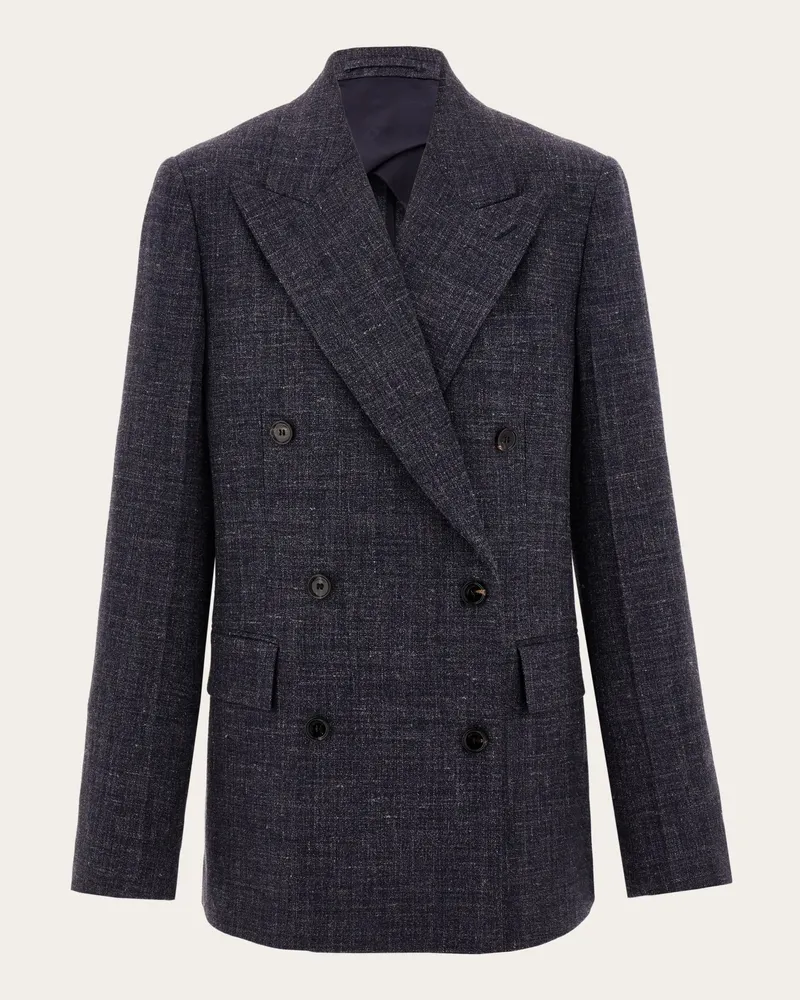 Ferragamo Damen Zweireihiger Blazer Blau Blau