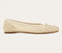 Damen Ballerina aus Spitze Weiß Größe 5