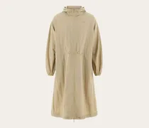 Damen Technischer Parka mit Kapuze Beige