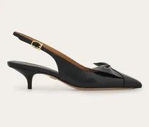 Damen Slingback soft mit-Schleife Schwarz Größe