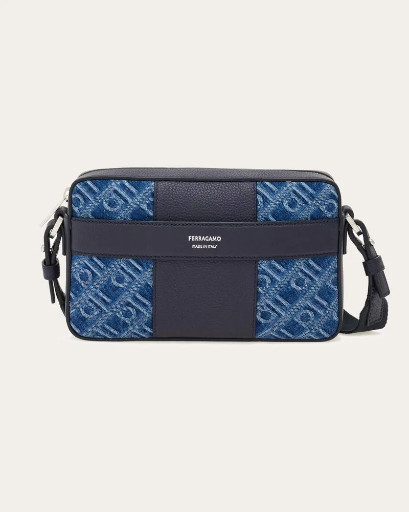 Ferragamo Herren Ferragamo-Monogram Umhängetasche Blau Blau
