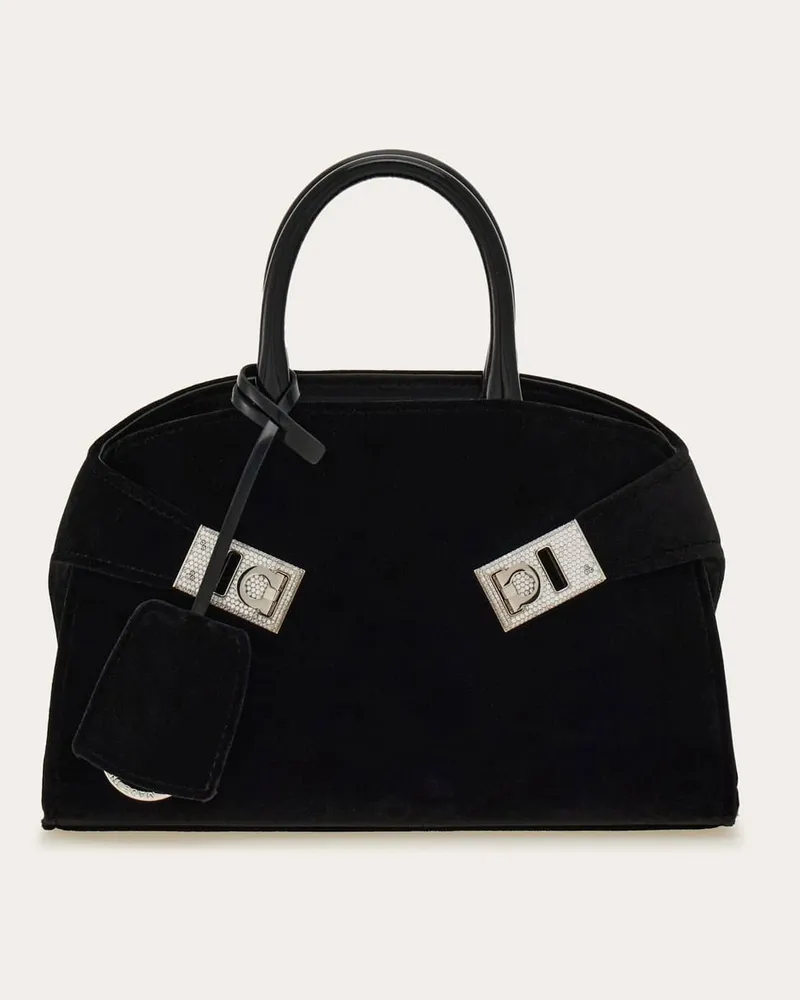 Ferragamo Damen Handtasche Hug (XS) Schwarz Schwarz