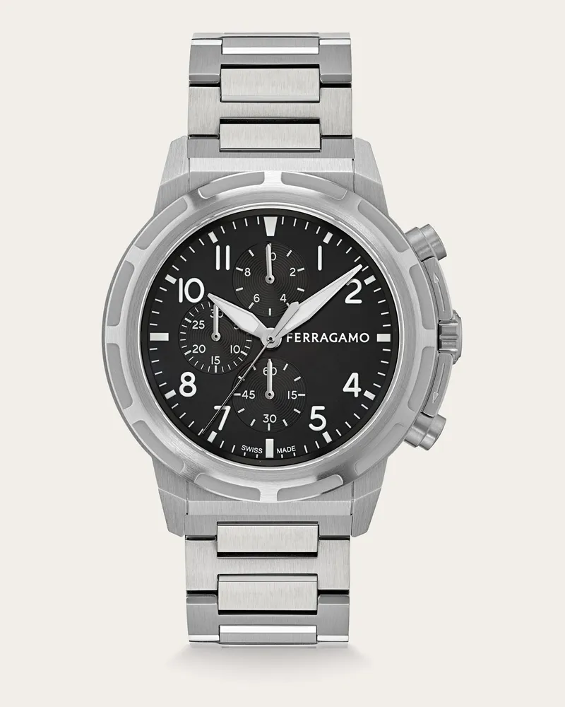 Ferragamo Herren Ferragamo Sport Chrono Uhr Schwarz Schwarz