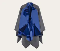 Damen Wende-Cape mit Renaissance-Geometrien-Print Blau